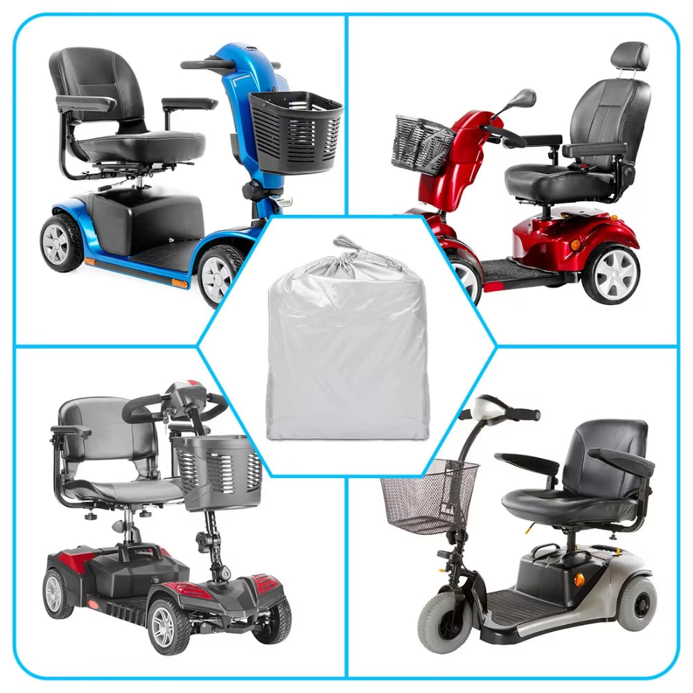 Mobility Scooter Cover Waterproof Rain Protection 190T 210D Polyester Protective Wheelchair Motorcycle Accessories