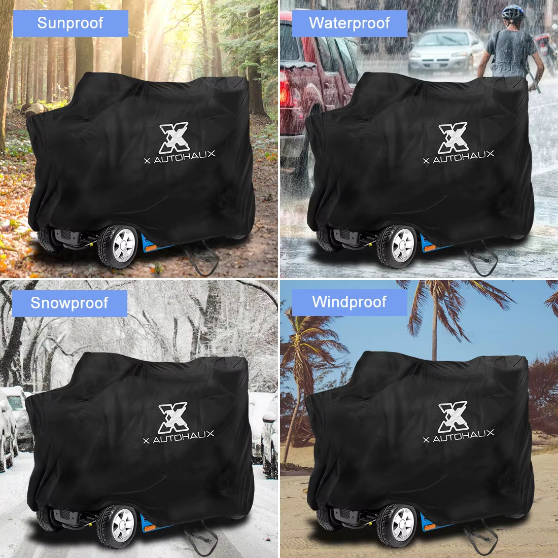 Mobility Scooter Cover Waterproof Rain Protection 190T 210D Polyester Protective Wheelchair Motorcycle Accessories