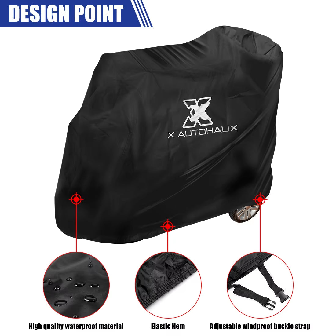 Mobility Scooter Cover Waterproof Rain Protection 190T 210D Polyester Protective Wheelchair Motorcycle Accessories