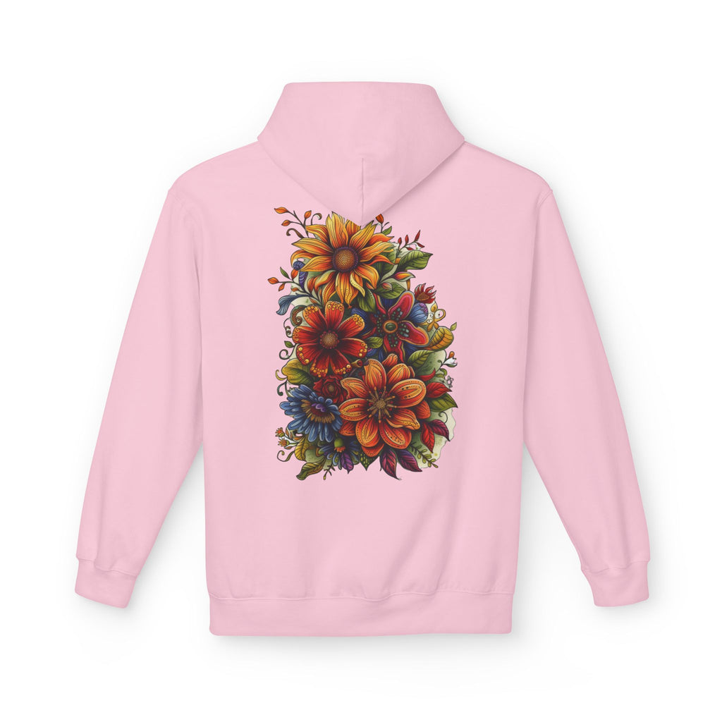 Floral Burst Hoodie — Vibrant Autumn Flower Graphic Sweatshirt