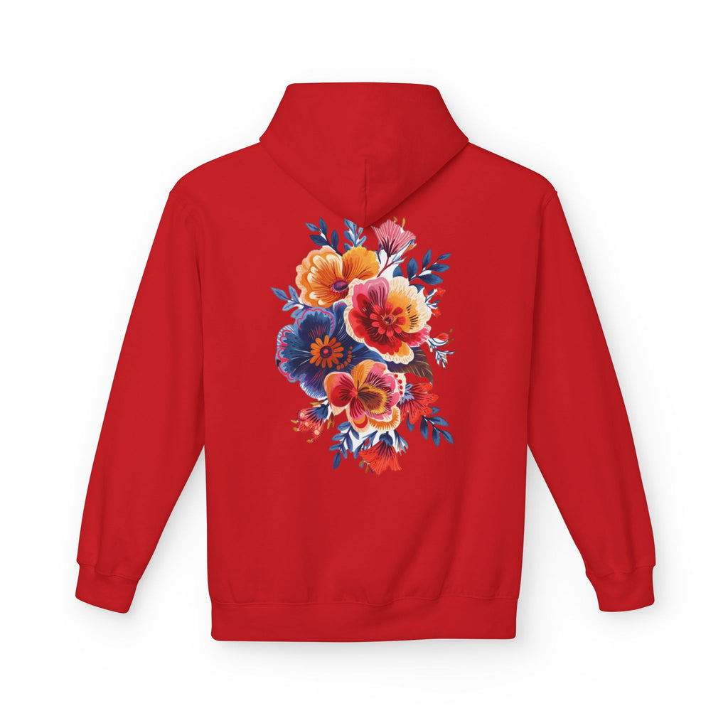 Boho Floral Fleece Hoodie — Bohemian Flower Design