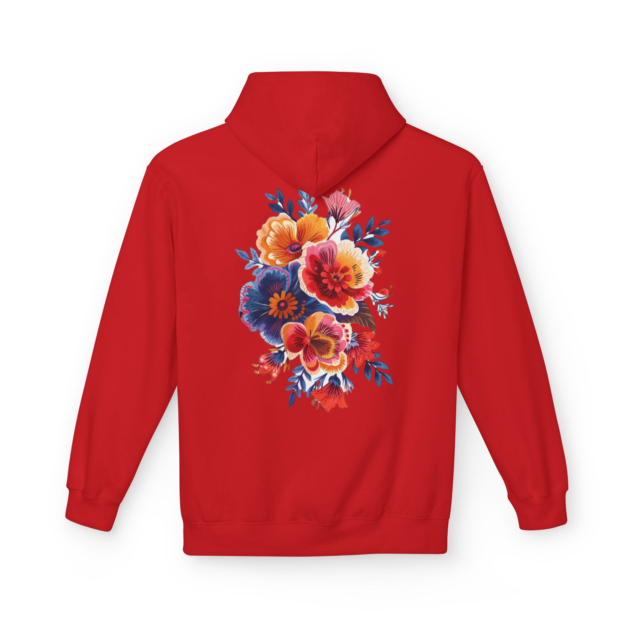 Boho Floral Fleece Hoodie — Bohemian Flower Design