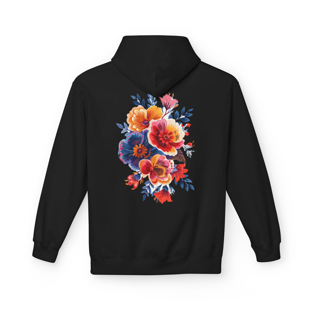 Boho Floral Fleece Hoodie — Bohemian Flower Design