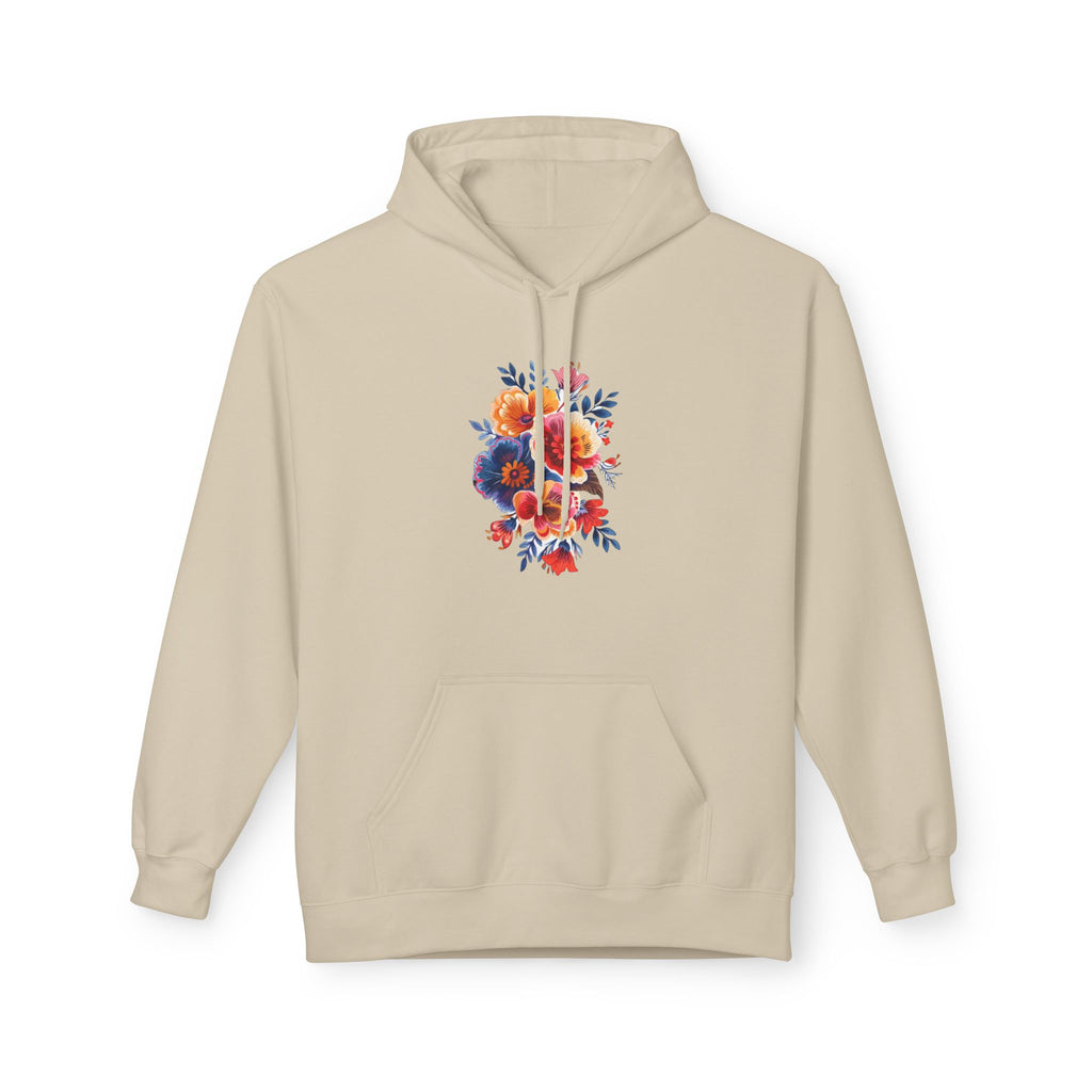 Boho Floral Fleece Hoodie — Bohemian Flower Design