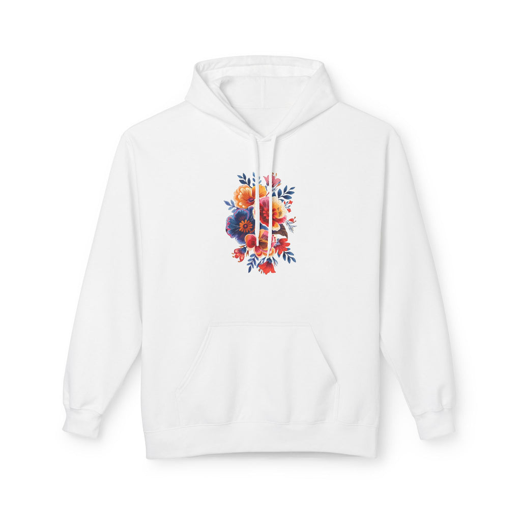 Boho Floral Fleece Hoodie — Bohemian Flower Design