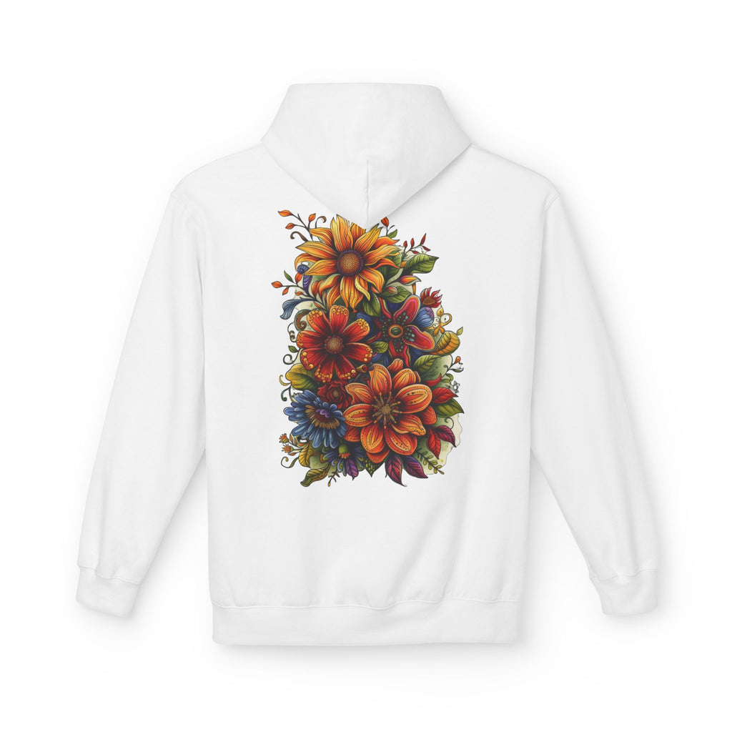 Floral Burst Hoodie — Vibrant Autumn Flower Graphic Sweatshirt