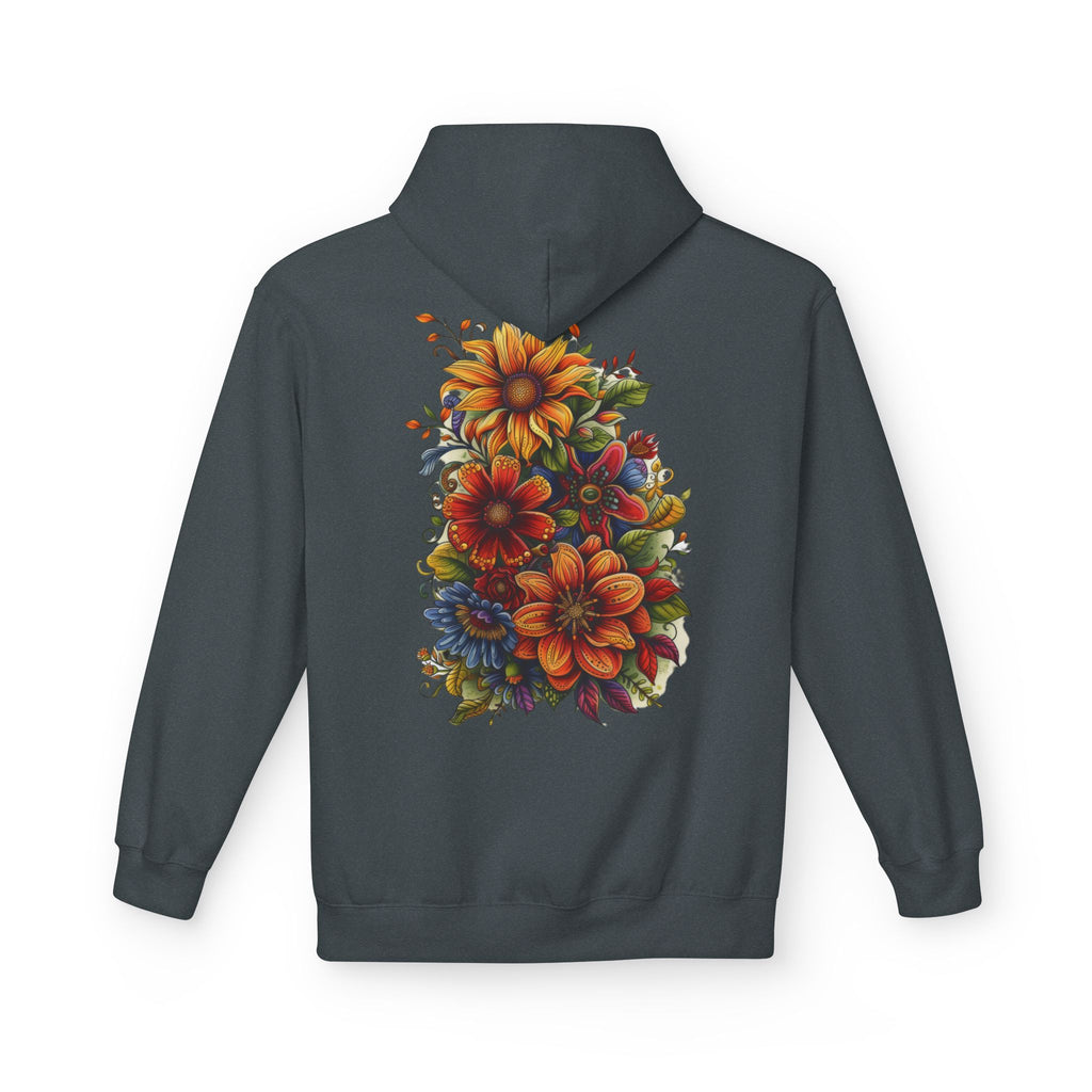Floral Burst Hoodie — Vibrant Autumn Flower Graphic Sweatshirt