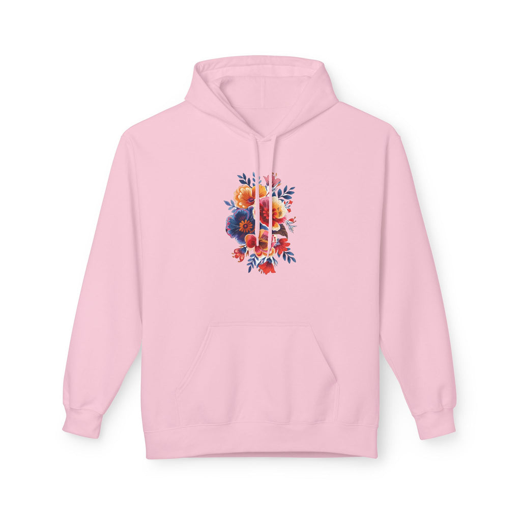 Boho Floral Fleece Hoodie — Bohemian Flower Design