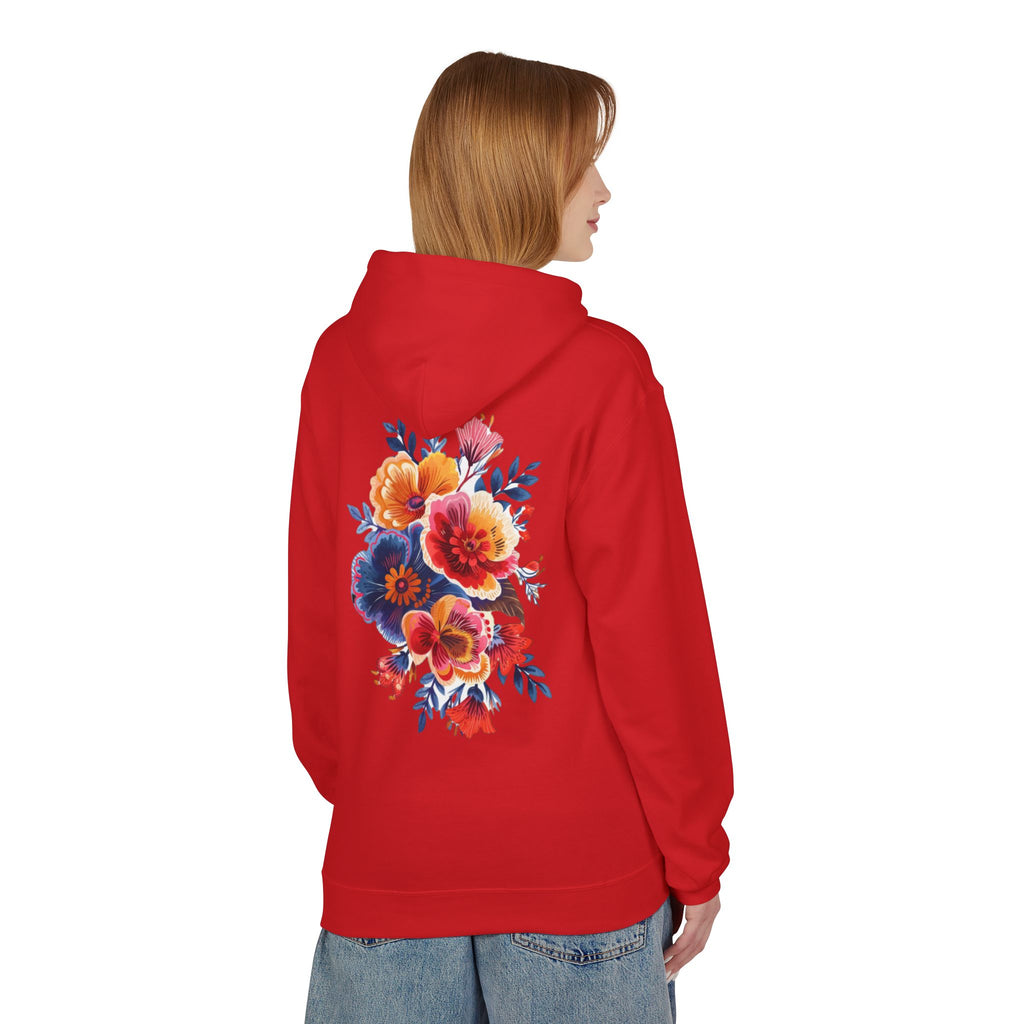 Boho Floral Fleece Hoodie — Bohemian Flower Design