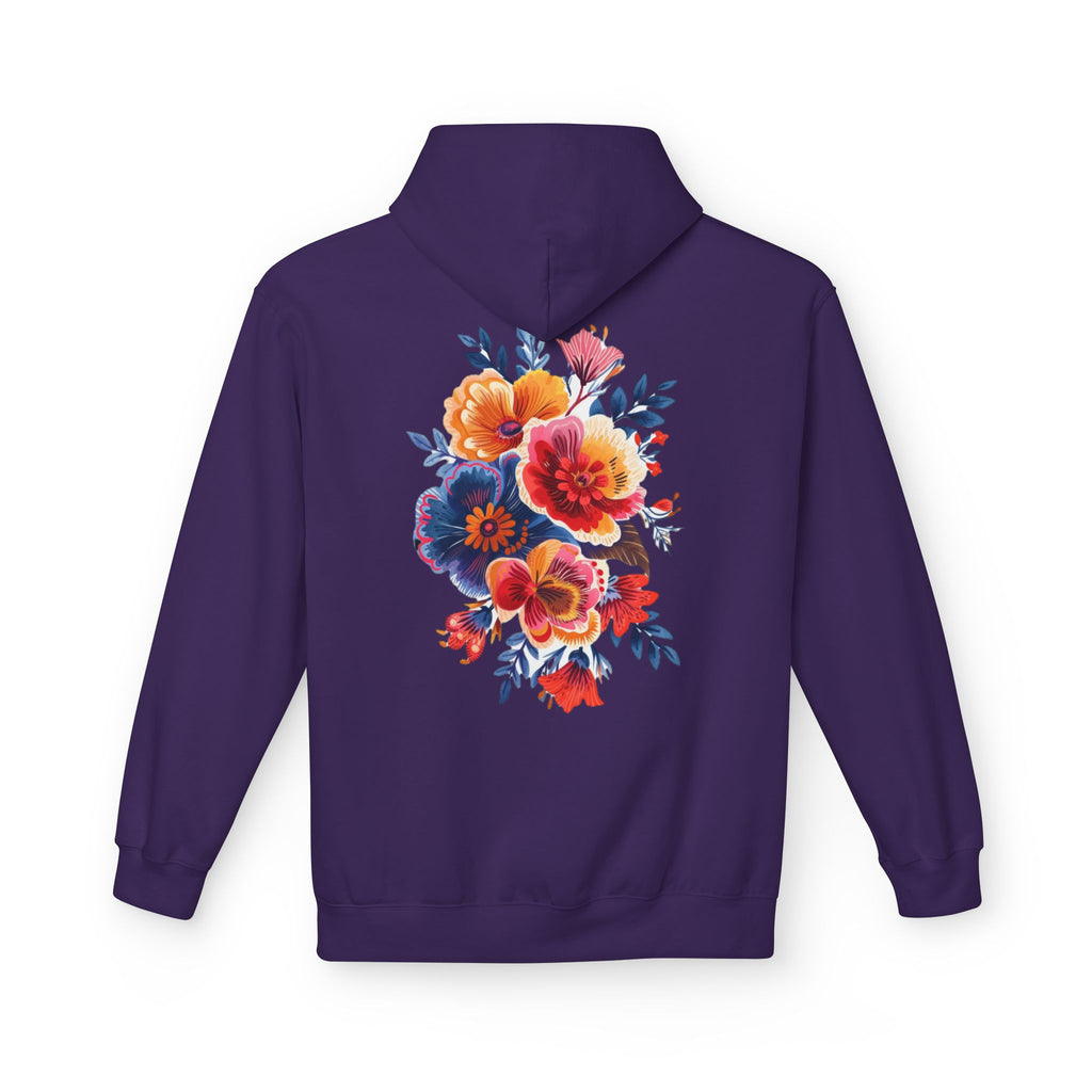 Boho Floral Fleece Hoodie — Bohemian Flower Design