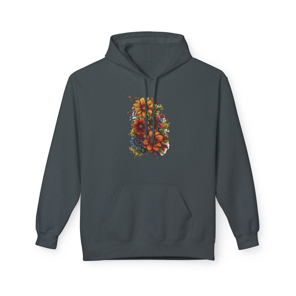 Floral Burst Hoodie — Vibrant Autumn Flower Graphic Sweatshirt