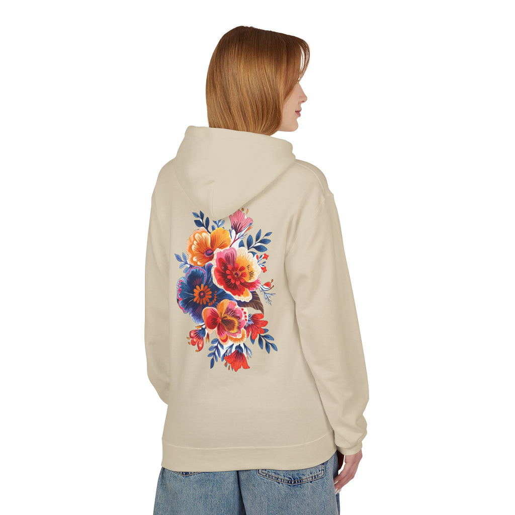 Boho Floral Fleece Hoodie — Bohemian Flower Design