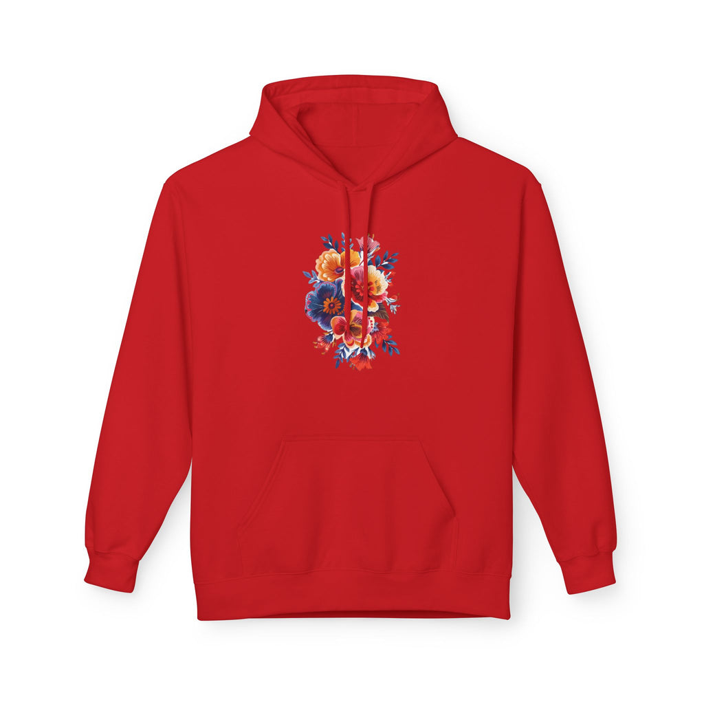 Boho Floral Fleece Hoodie — Bohemian Flower Design