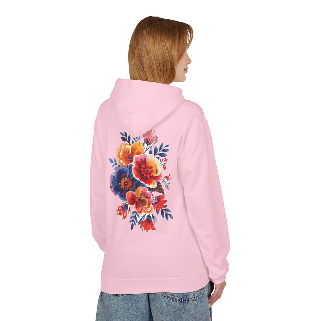 Boho Floral Fleece Hoodie — Bohemian Flower Design