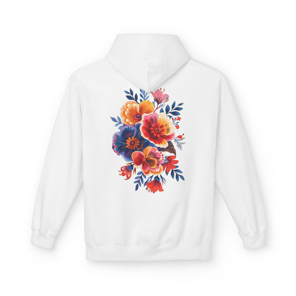 Boho Floral Fleece Hoodie — Bohemian Flower Design