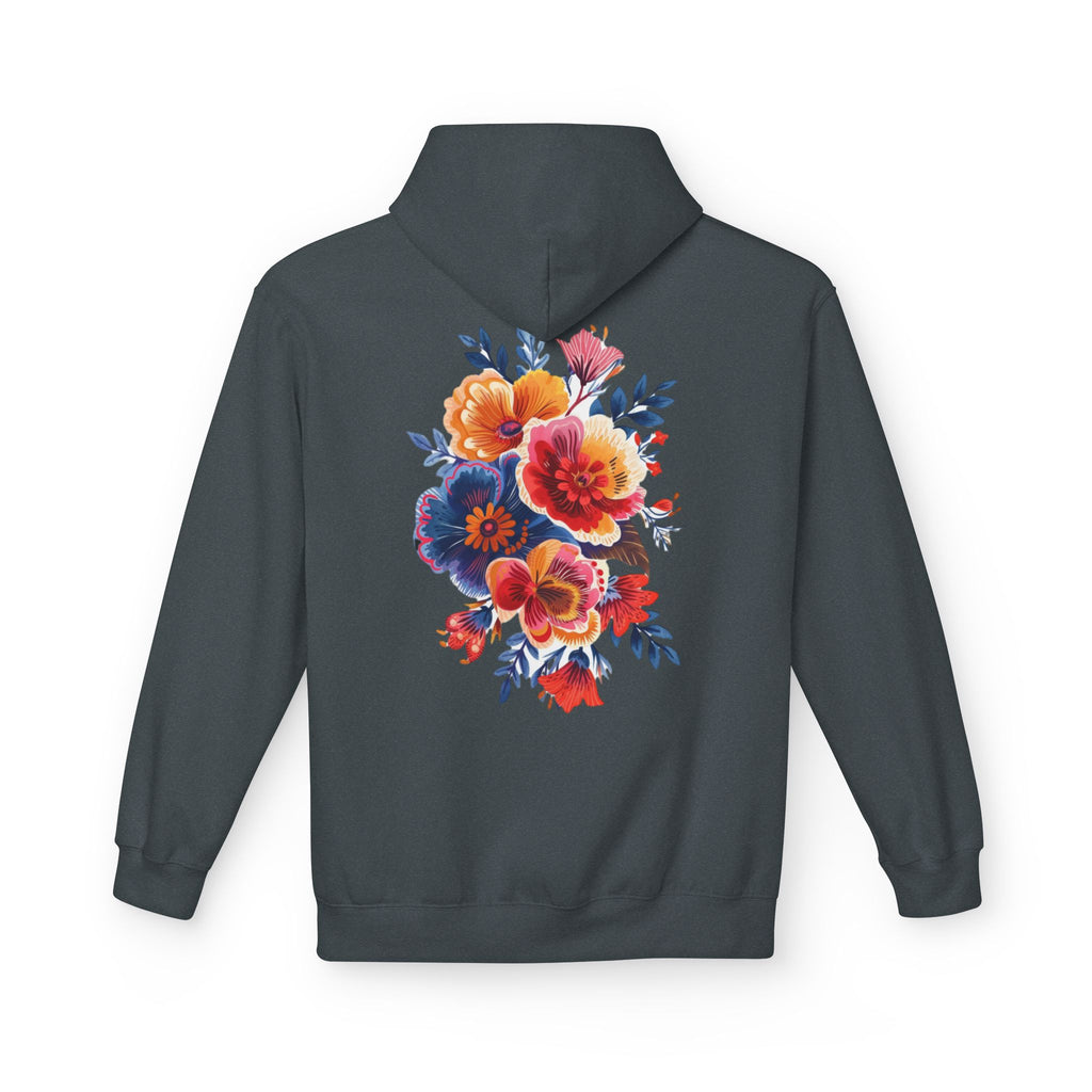 Boho Floral Fleece Hoodie — Bohemian Flower Design