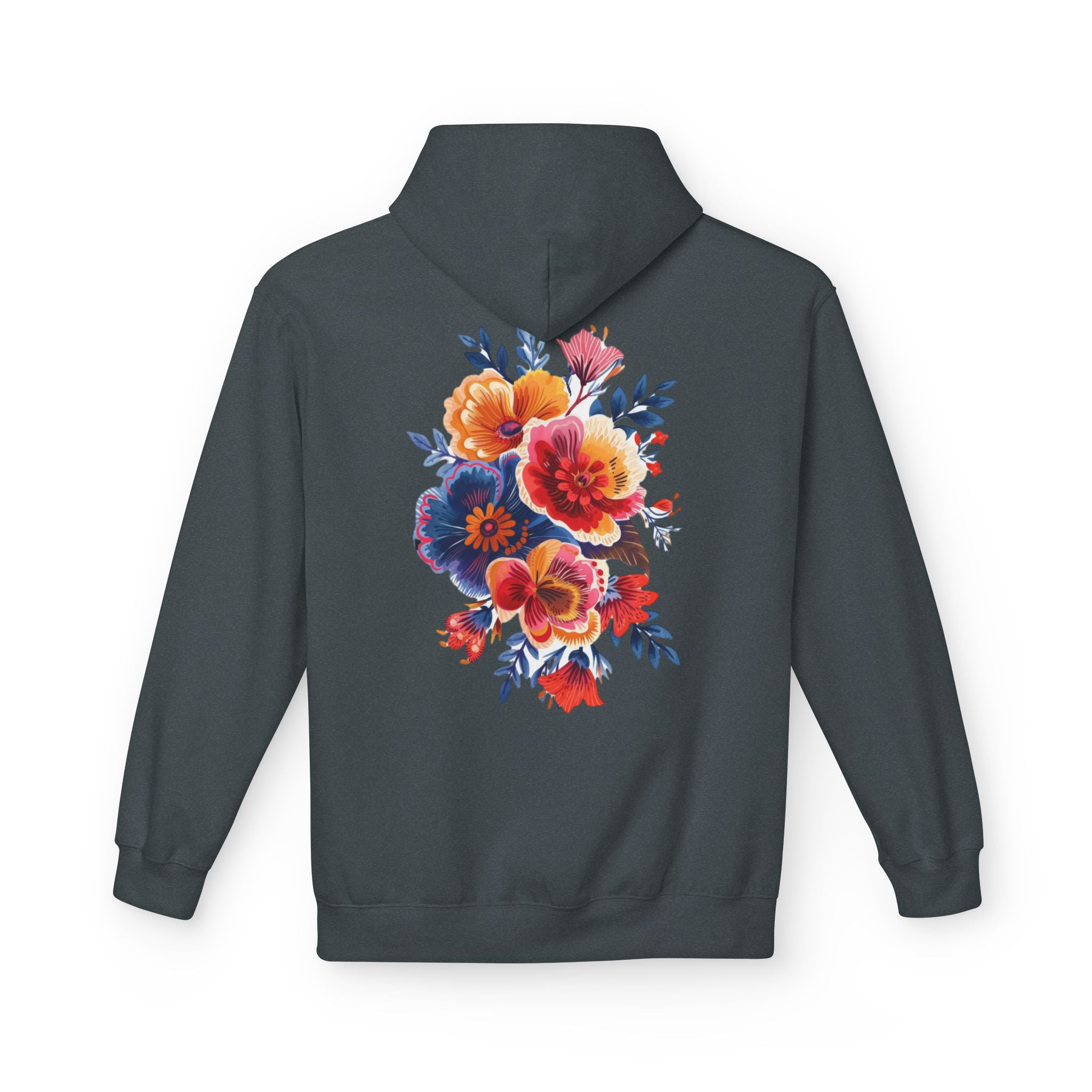 Boho Floral Fleece Hoodie — Bohemian Flower Design