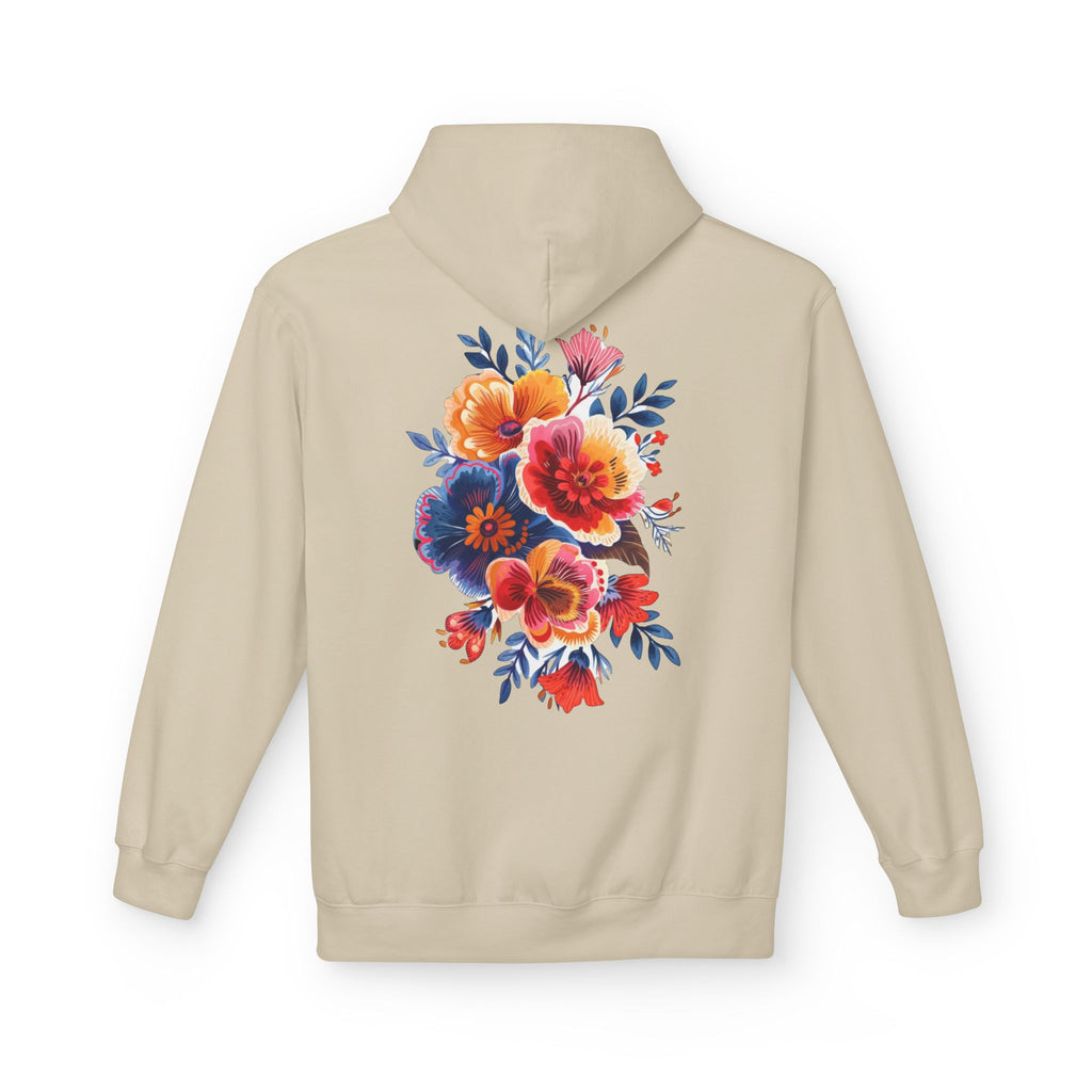Boho Floral Fleece Hoodie — Bohemian Flower Design