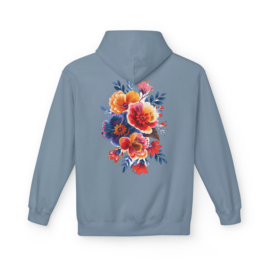 Boho Floral Fleece Hoodie — Bohemian Flower Design