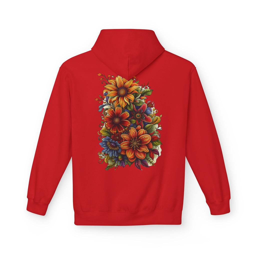 Floral Burst Hoodie — Vibrant Autumn Flower Graphic Sweatshirt