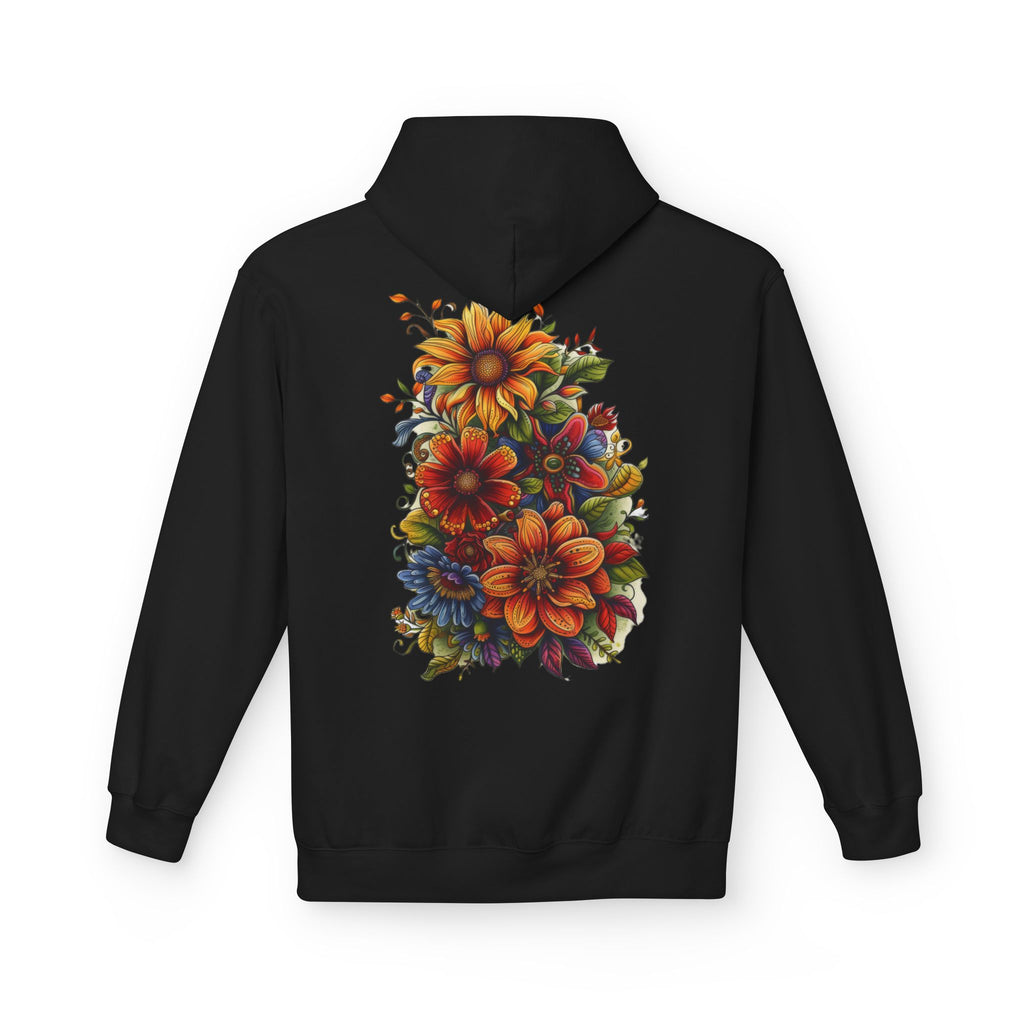 Floral Burst Hoodie — Vibrant Autumn Flower Graphic Sweatshirt