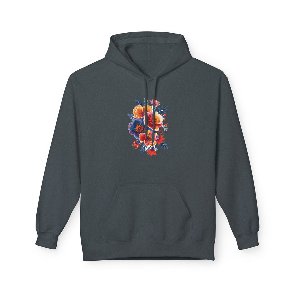 Boho Floral Fleece Hoodie — Bohemian Flower Design