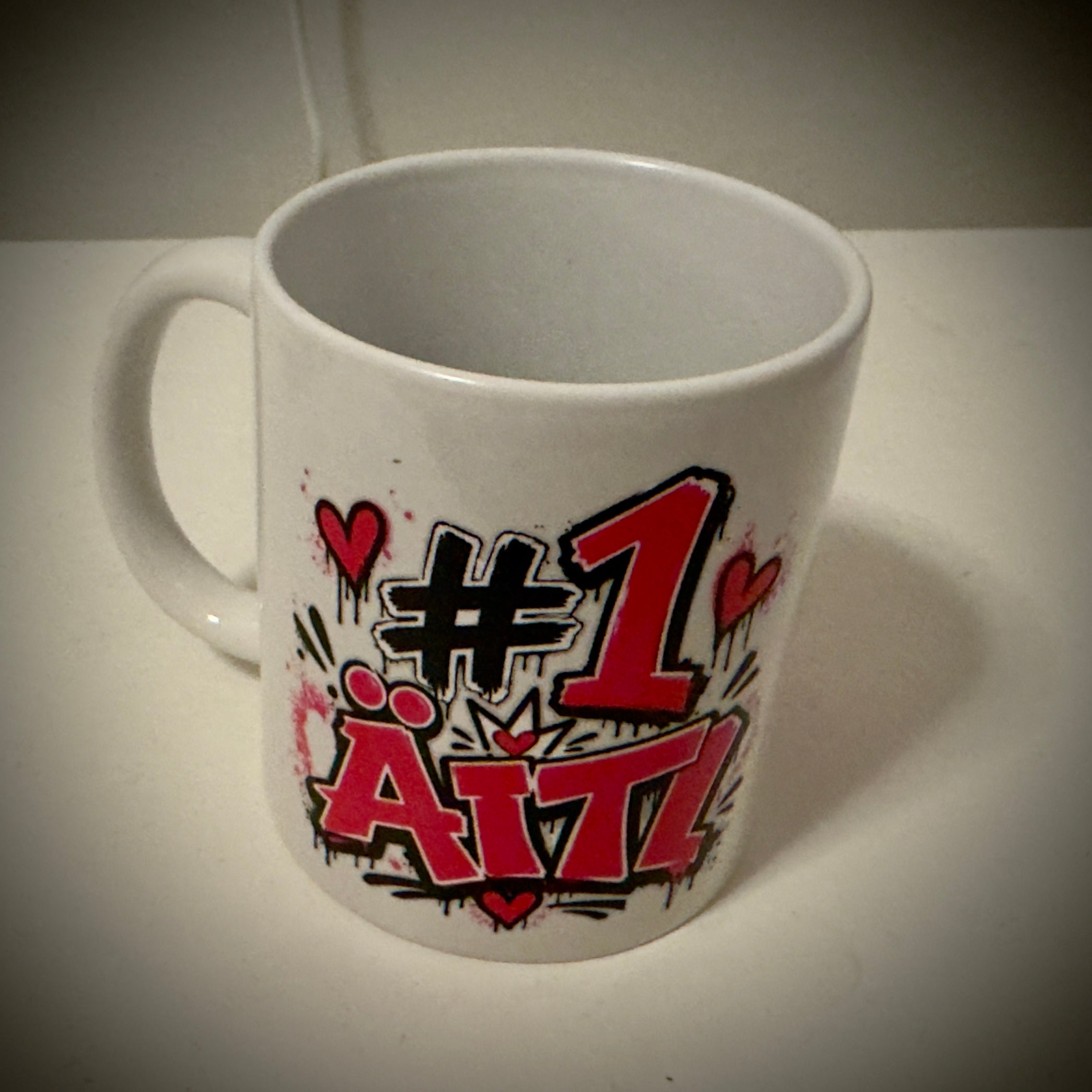 Keraaminen kahvimuki ~3,5 dl, ”#1 Äiti”